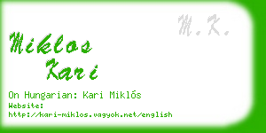 miklos kari business card